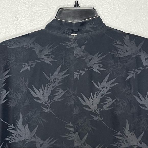 Chicos Design 100% Silk Jacket Reversible Size 1 (Med) Asian Inspired Tan Black - Picture 12 of 13
